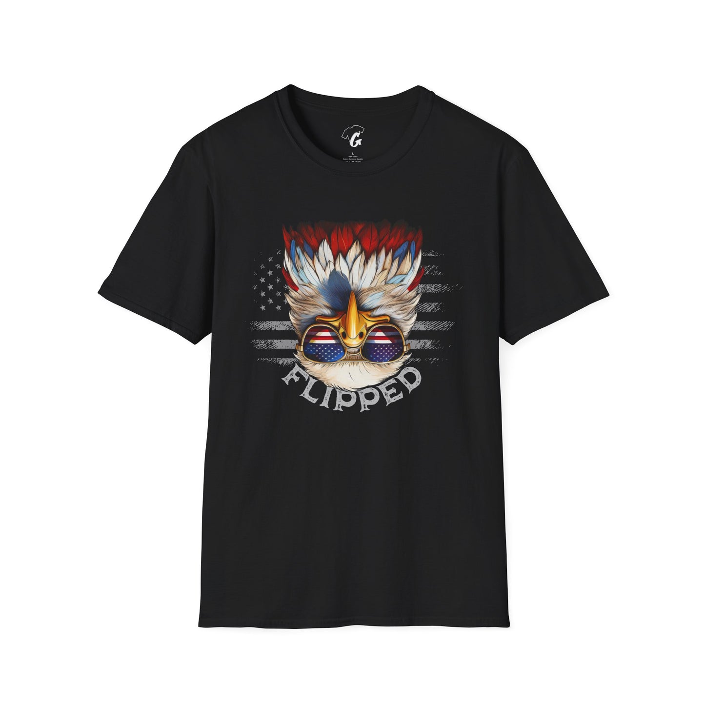 Flipped Bird Eagle T-shirt | Patriotic Unisex Softstyle Tee